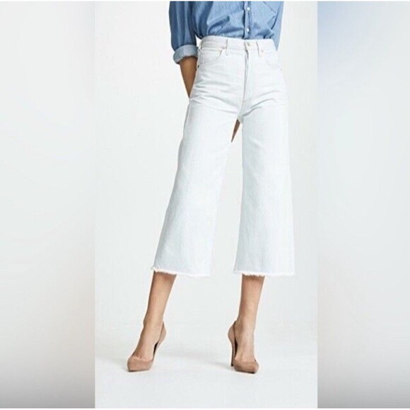 Citizens Of Humanity Emma Jeans Wide Leg High Rise Cropped Light Wash - Size 29 - Picture 1 of 16